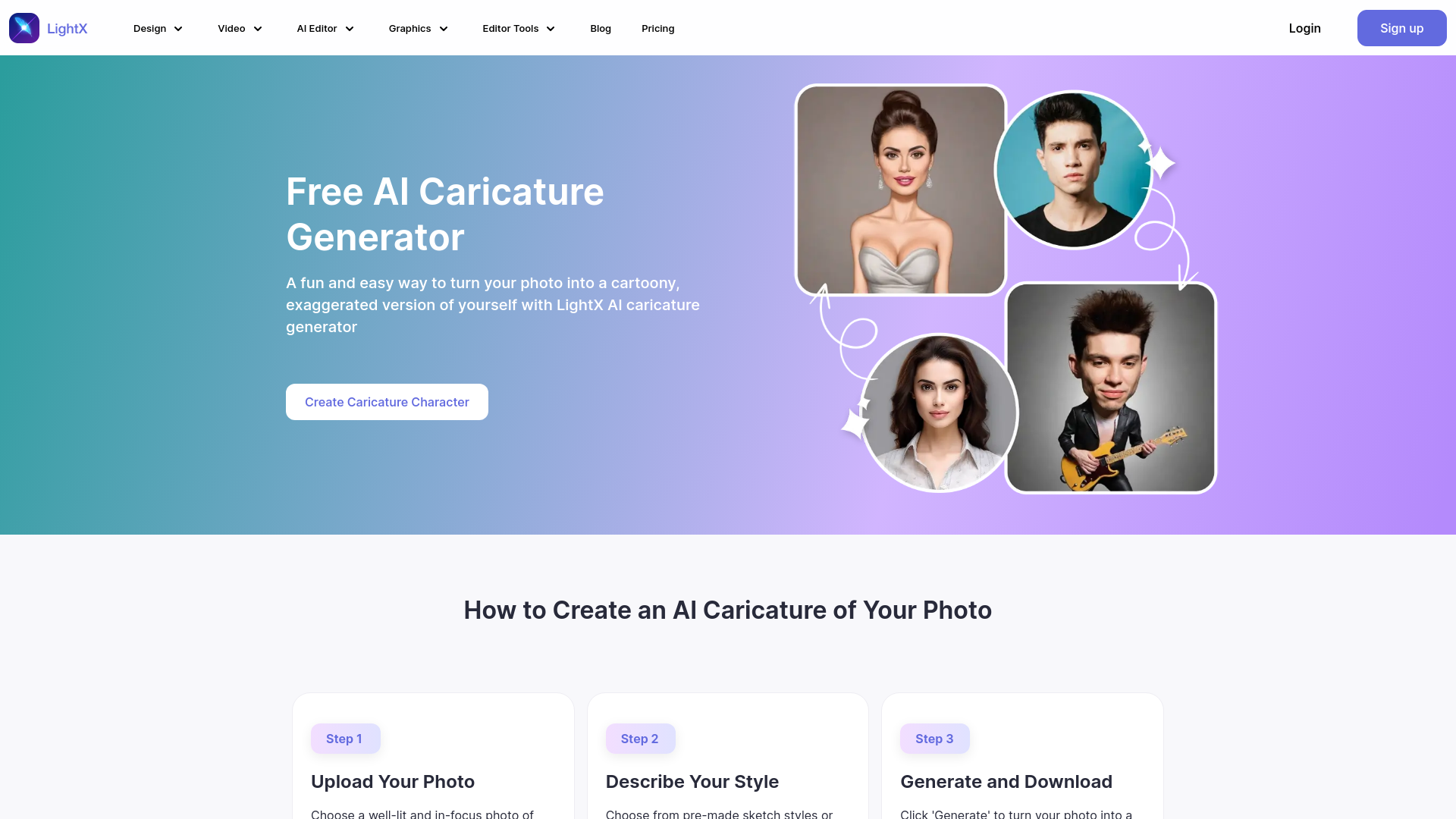 AI Caricature Generator By LightX