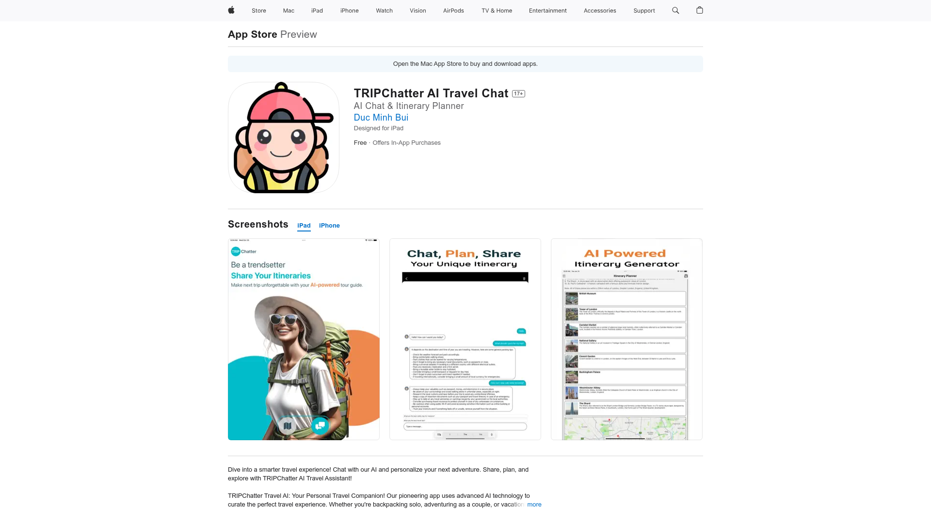 AI Chat Travel Assistant