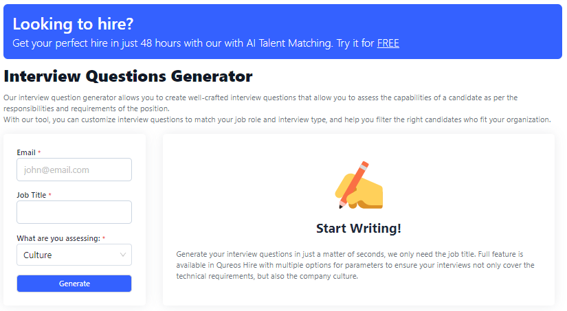 Interview Questions Generator by Qureos